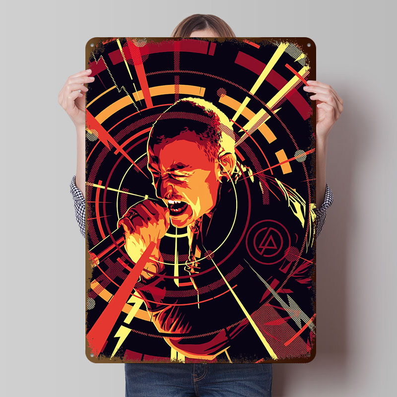 Home Decor Vector - Chester Bennington Vector Art Metal Poster