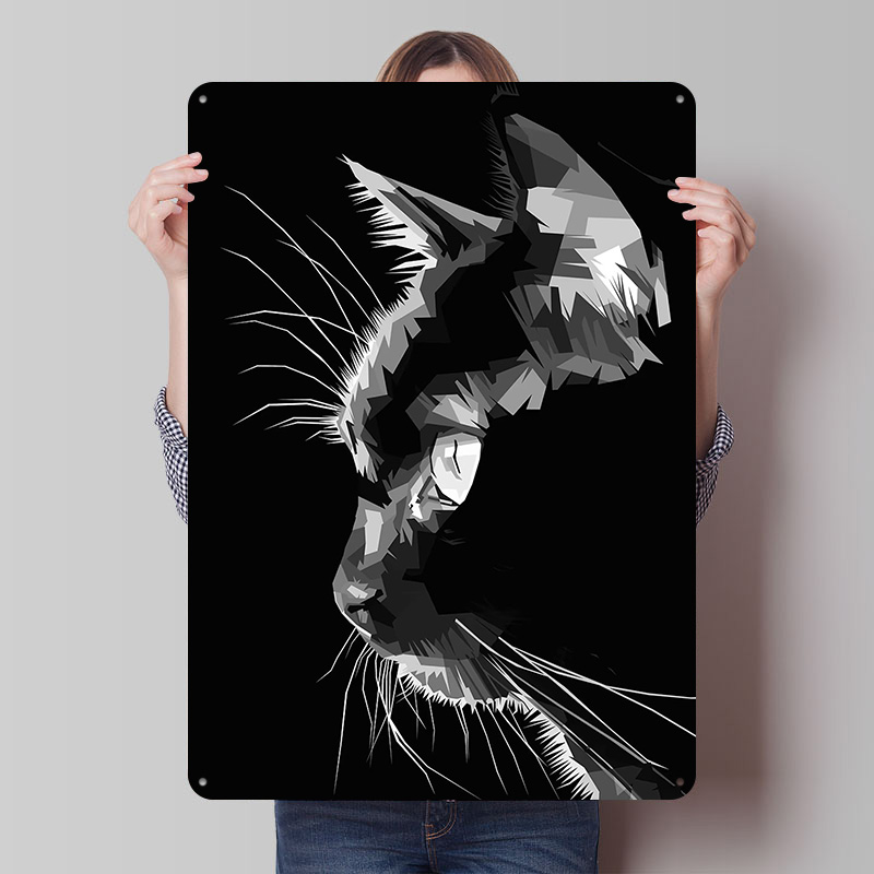 Home Decor Vector - Zwarte Kat Vector Art Geprinte Poster