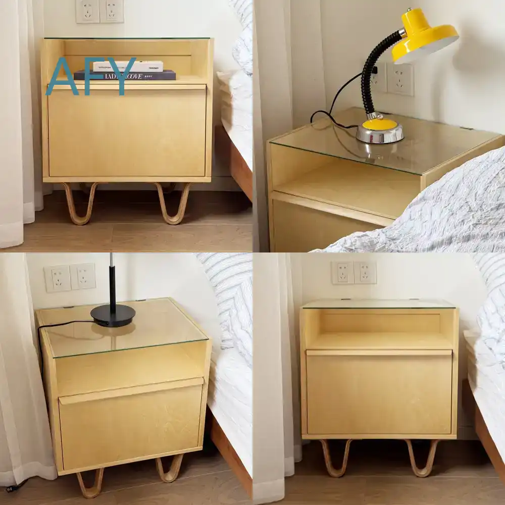 Muji Home Storage - Middeleeuwse stijl massief houten nachtkastje voor