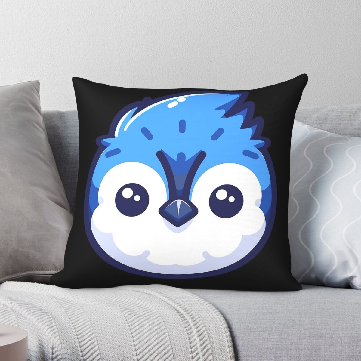 Home Decor Vector - Leuke vectorale Blue Jay Face vierkante