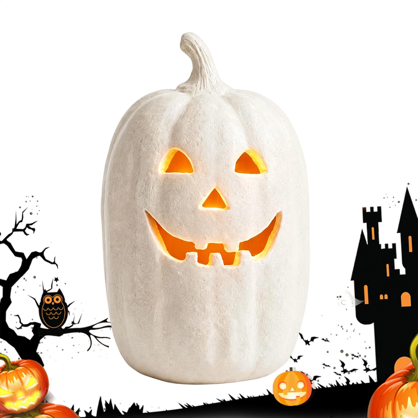 Home Decor Handmade - Spookachtige pompoenlantaarns, handgemaakte harslantaarn als middelpunt,