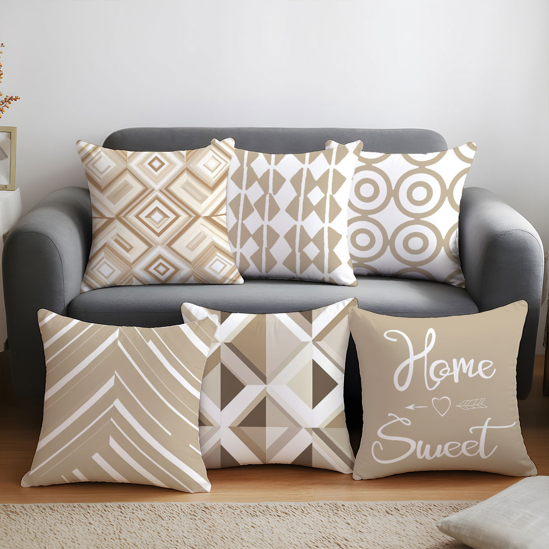 Home Decor Vector - 45x45cm licht koffie kleur vector illustratie