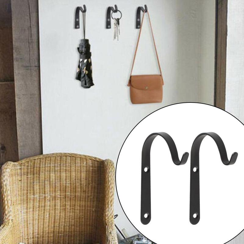 Woven Wall Basket - 4-delige metalen J-haak vintage wandhanger voor