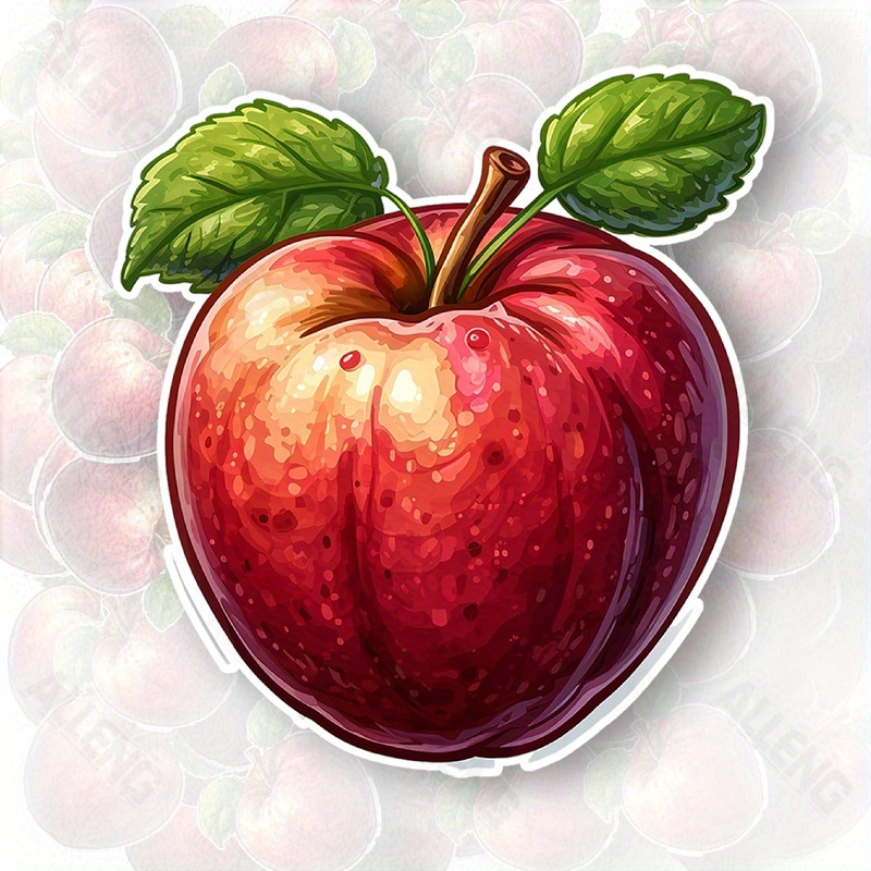 Home Decor Vector - ALLEDGE Rode Appel Vector Art Sticker