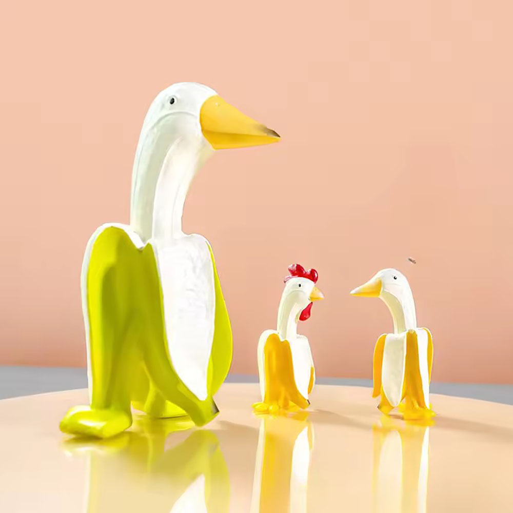 Home Decor Express - Banaan-eend-decoratie - Expressieve ogen, lichtgewicht en