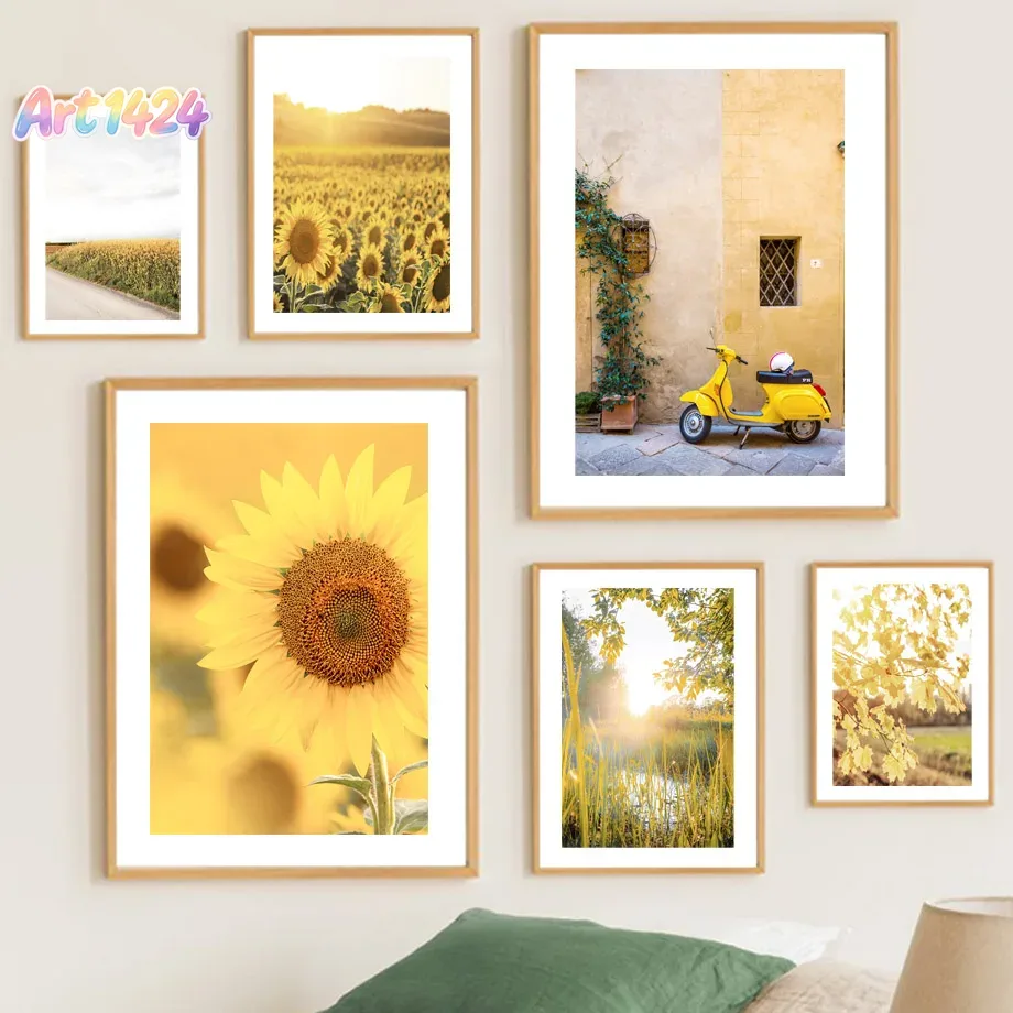 Home Decor Yellow - Zonnebloem Windmolen Boerderij Landelijk Geel Wandkunst