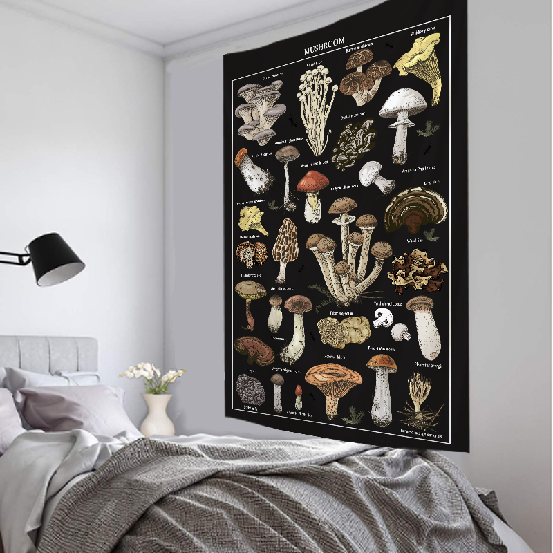 Home Decor Examples - Zwarte Paddestoel Voorbeeld Afbeelding Tapijt Muur