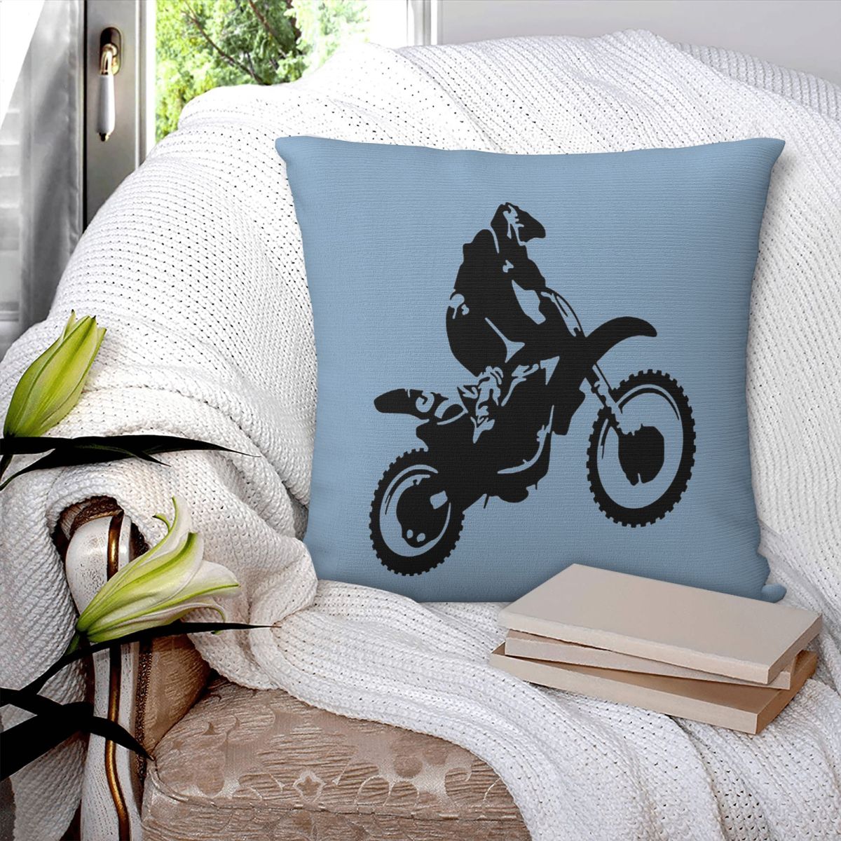 Home Decor Vector - Moto X Crossmotor Monotone Vector Art