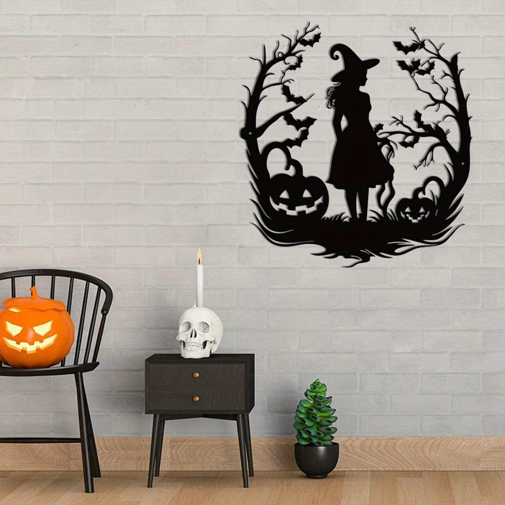 Home Decor Vector - Heks Metal Art SVG Halloween-bord, Heks