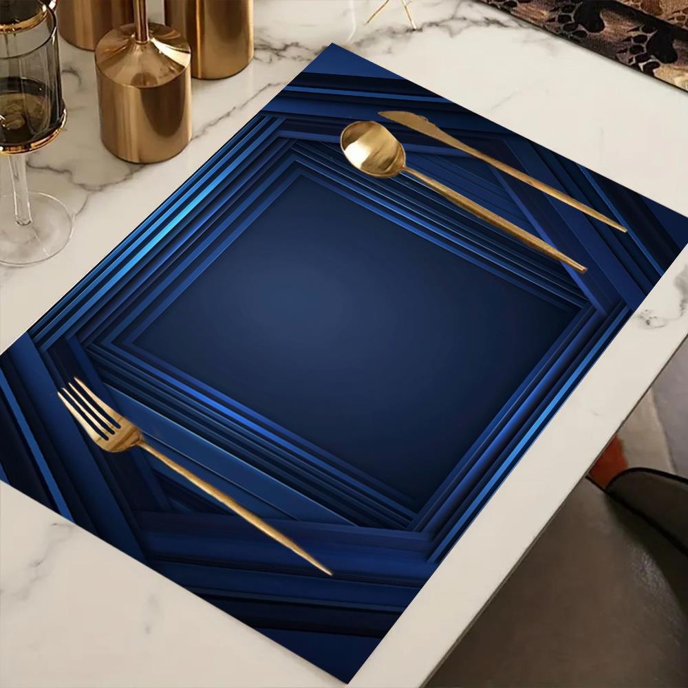 Home Decor Vector - 1 stuks blauwe verticale lijnen placemats