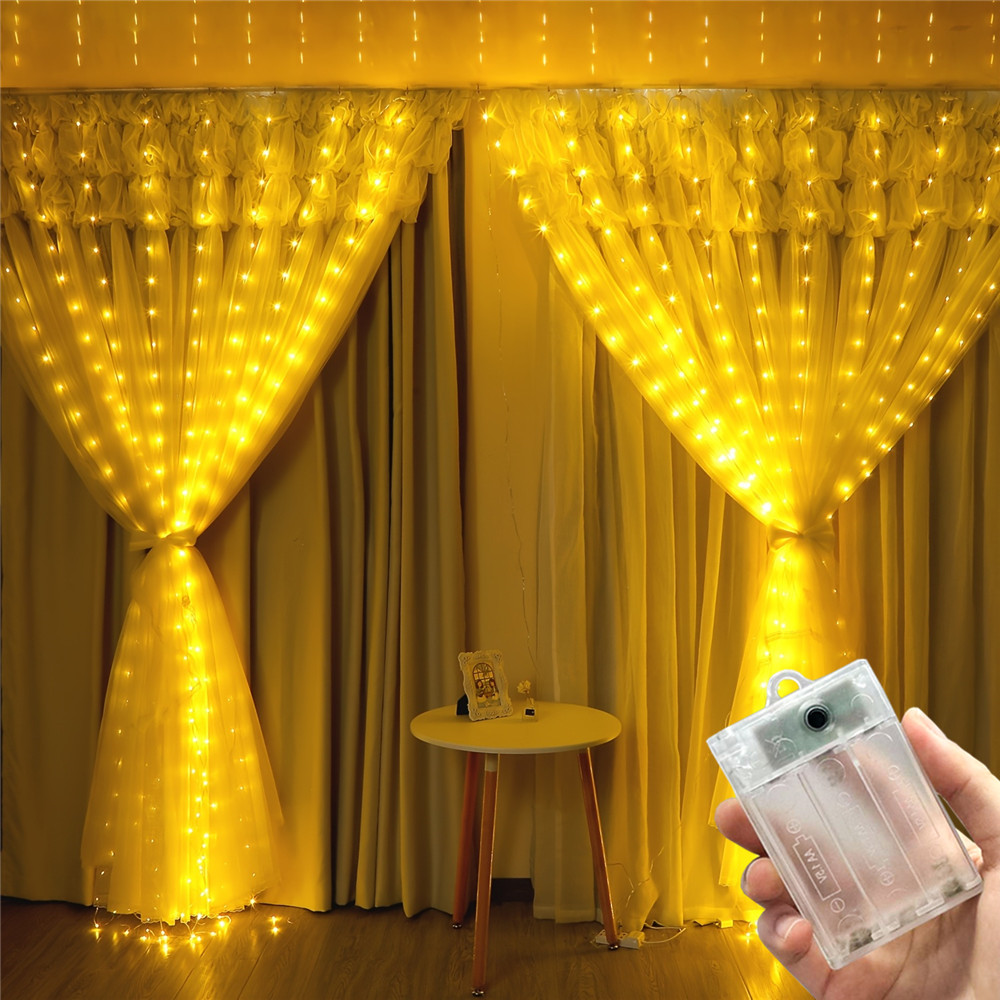 Home Decor Ramadan - Op batterijen werkende Ramadan-huisdecoratie Gordijn LED-lichtslingers