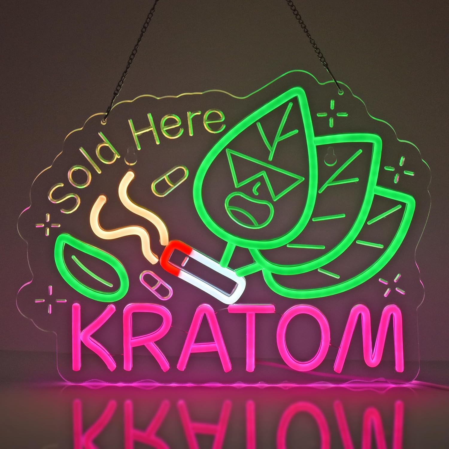 Home Decor Retail Stores - Kratom Neon Sign, neonlicht wanddecoratie voor