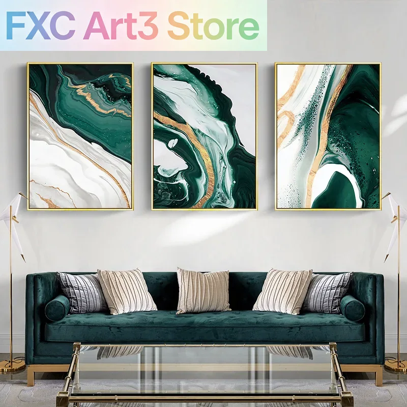 Home Decor Luxury - 1pc frameloos, modern marmer abstracte groene