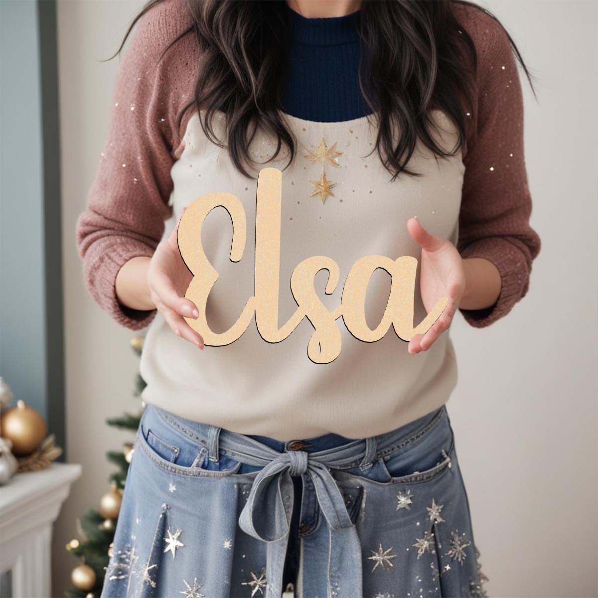 Home Decor Examples - 1pc woondecoratie elsa voorbeeld Aangepaste naam