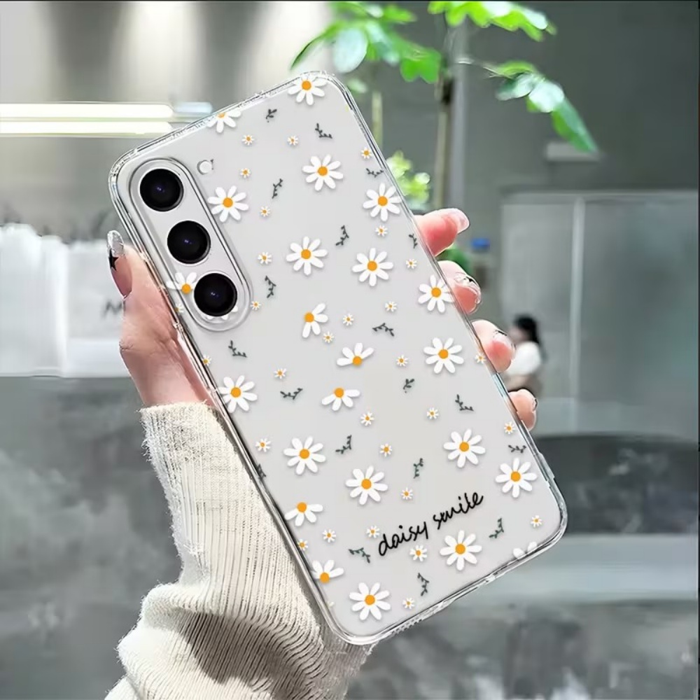Home Decor Yellow - Gele Witte Daisy Bloemen Telefoonhoesje Voor