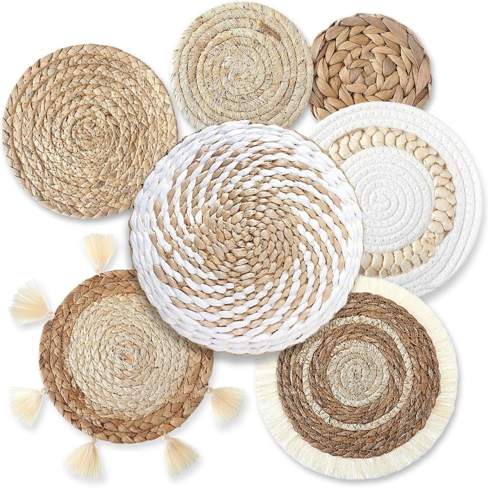 Boho stro geweven dienblad wan - Woven Wall Basket recensie en prijs