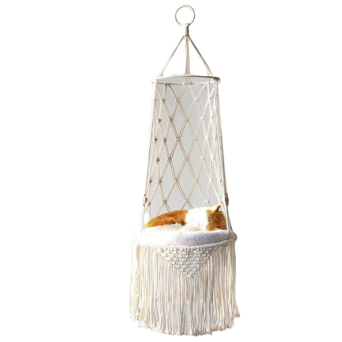 Winter kat raambaars, kattenha - Woven Wall Basket recensie en prijs
