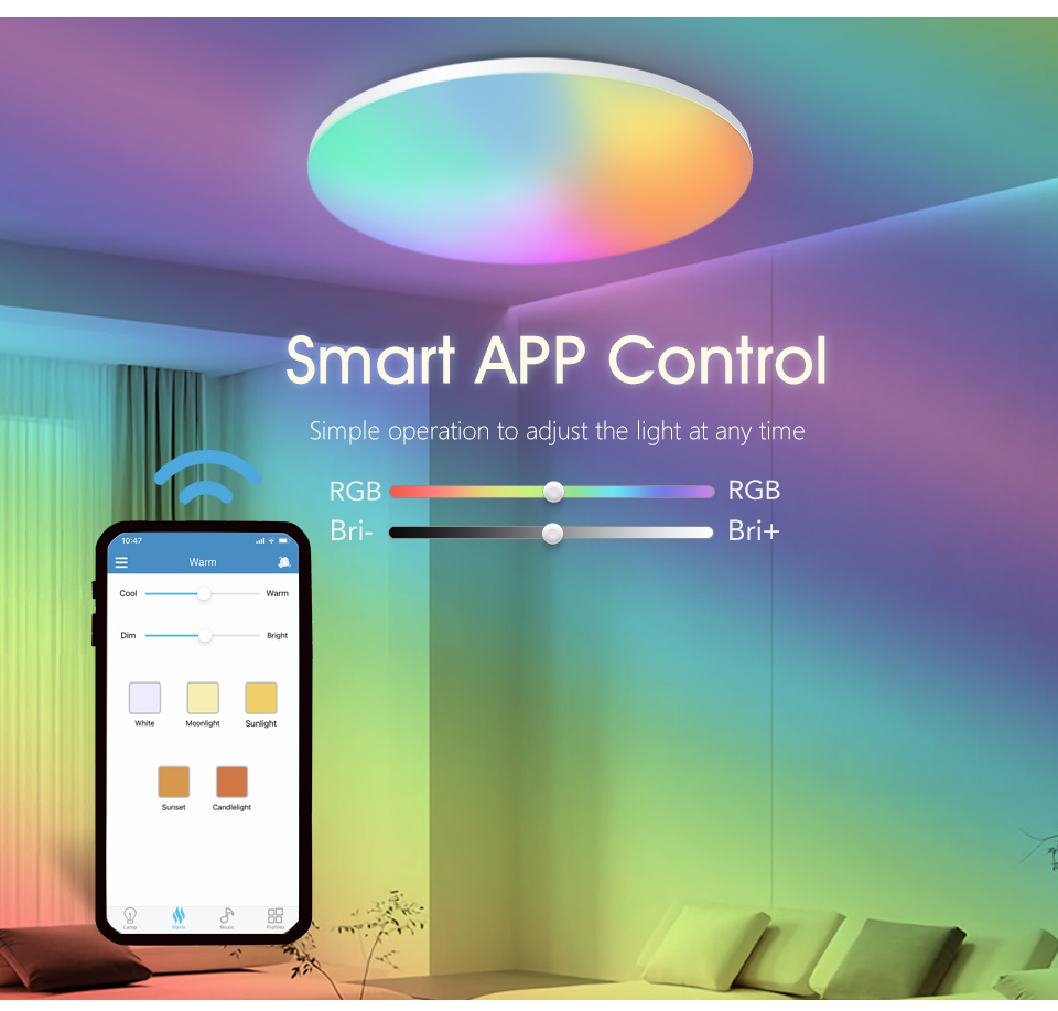 MARPOU Kleurrijke RGB Plafondl - Home Decor App Free recensie en prijs