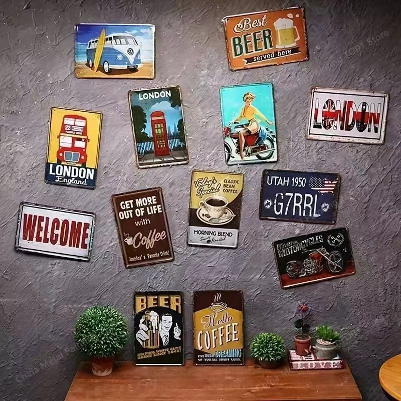 Metalen Borden Vintage Metalen - Home Decor Luxury recensie en prijs