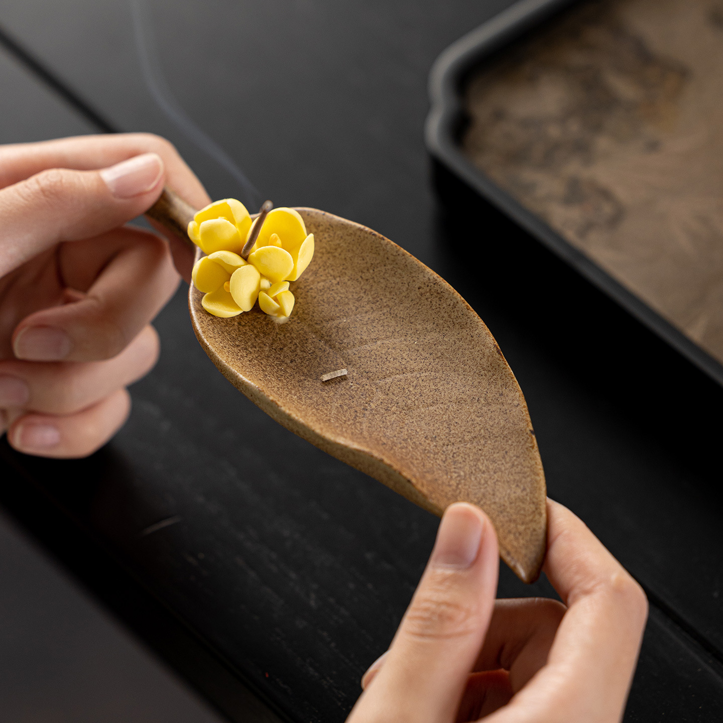 Wabi Sabi keramische ginkgo bl - Incense Stick Holder recensie en prijs