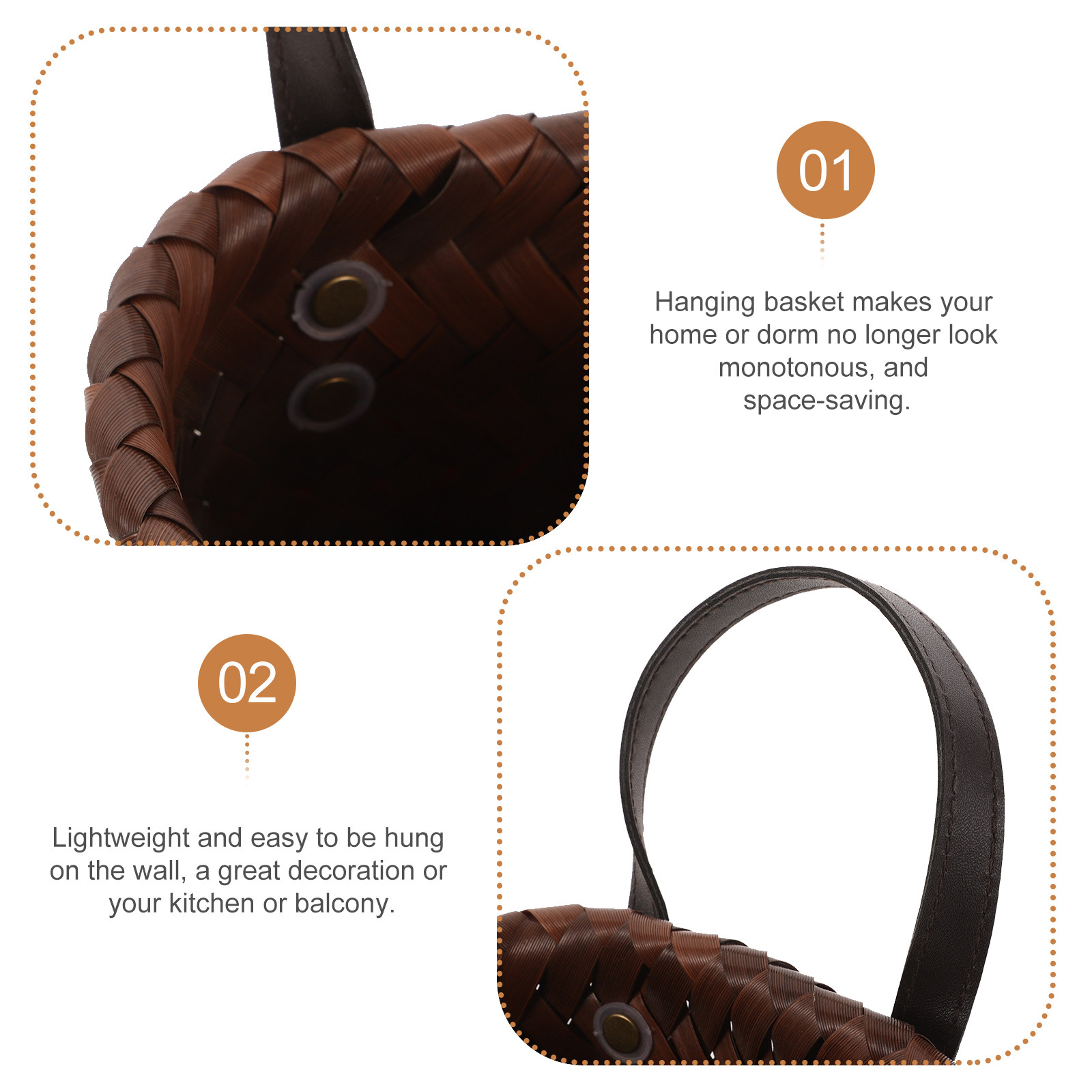 Hangende wandopbergmand, gewev - Woven Wall Basket recensie en prijs