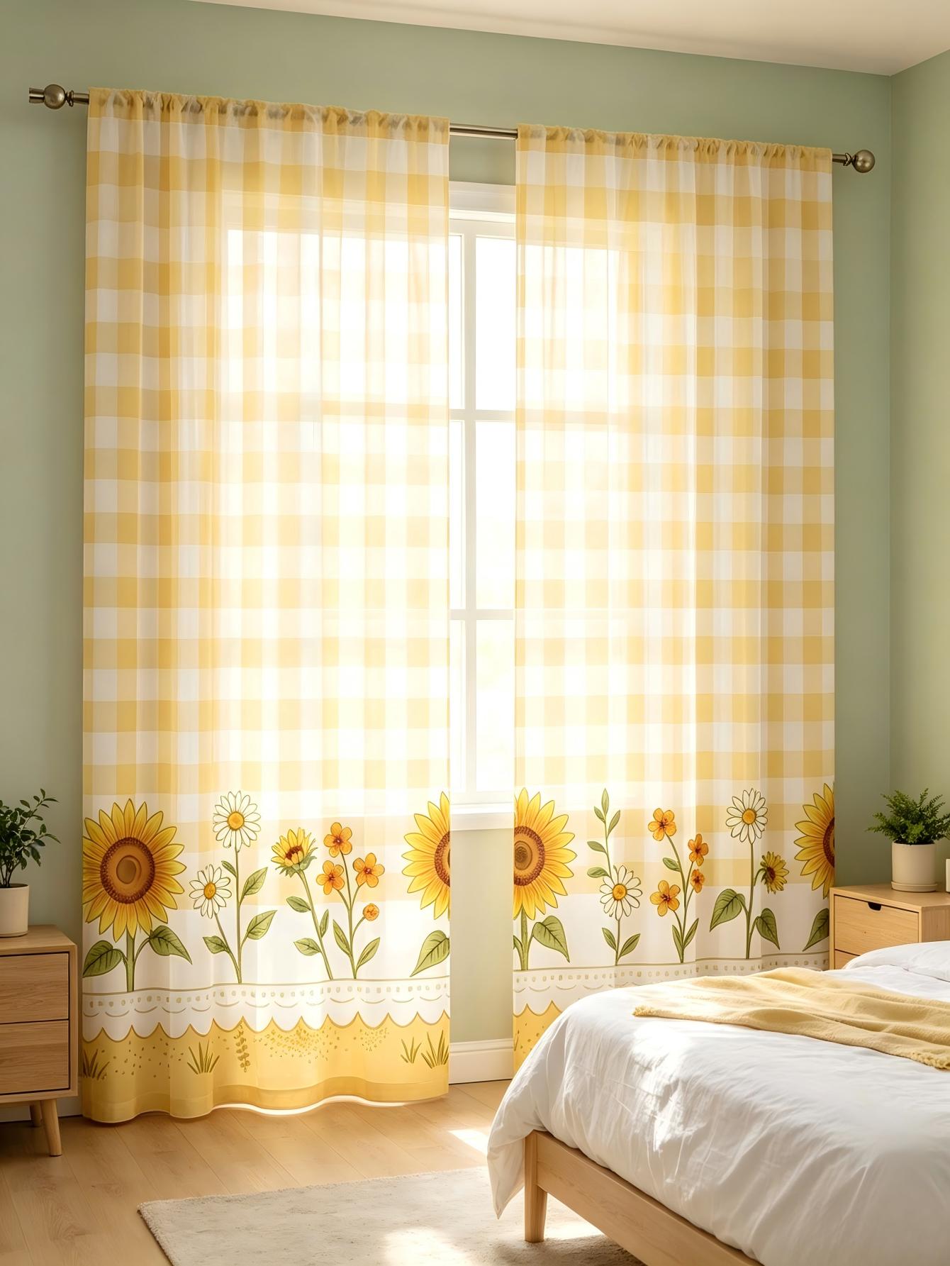 2 stuks digitaal bedrukt trans - Home Decor Yellow recensie en prijs
