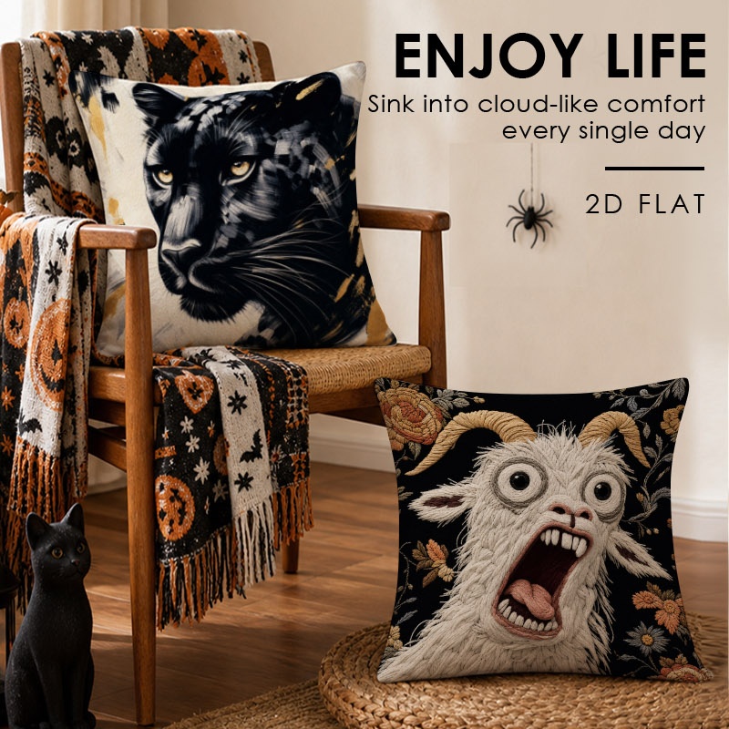 Kort pluche kussen Halloween d - Home Decor Halloween recensie en prijs