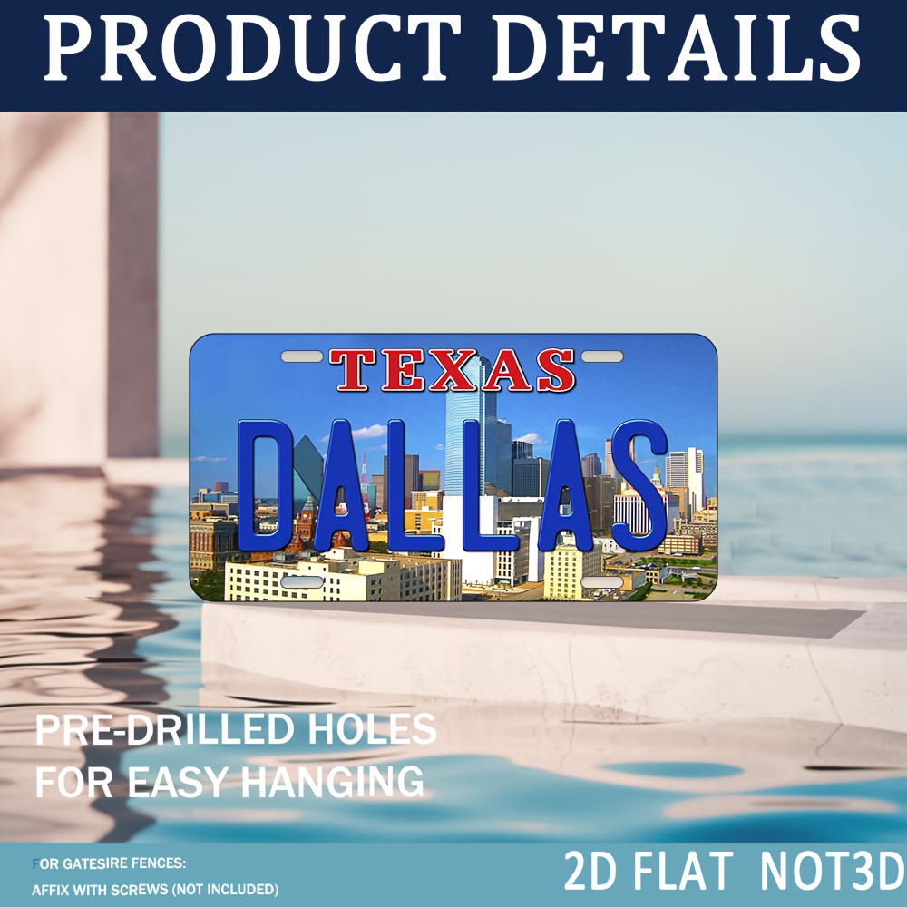 2D Plat, 1 stuk Vintage Texas  - Home Decor Dallas recensie en prijs