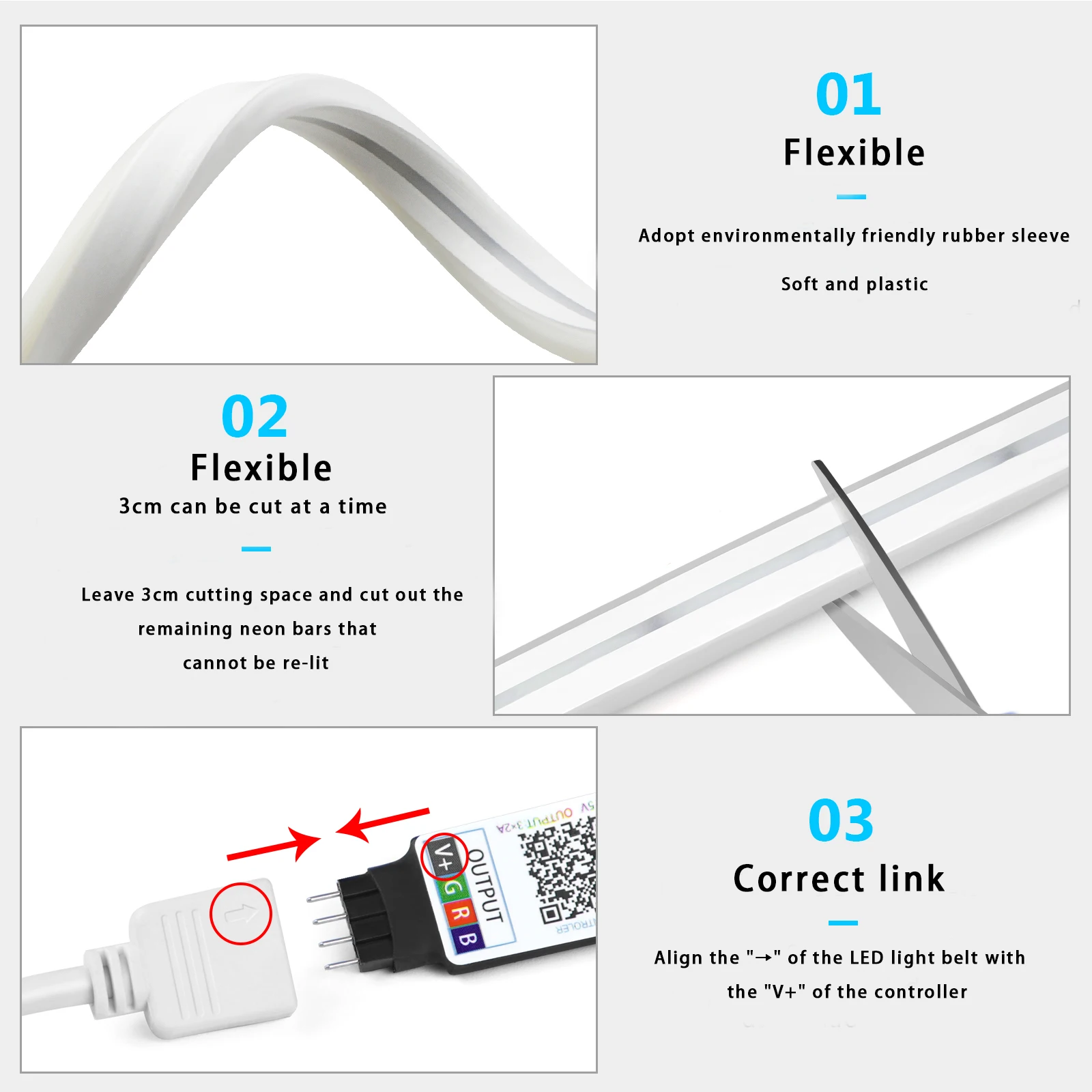 1-5m RGB LED Neon Strip Licht  - Home Decor Com recensie en prijs